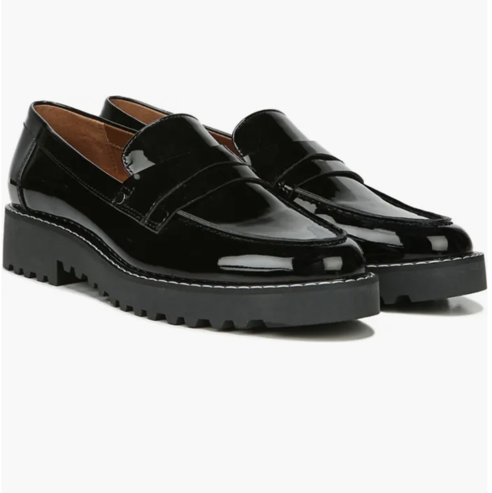 Frano Sarto | Cassandra Black Patent Leather Penny Loafers